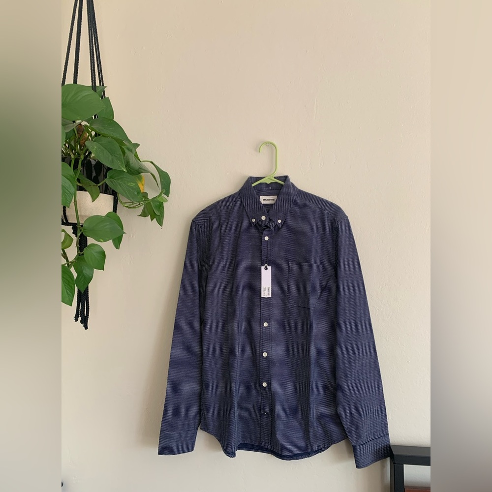 Long sleeve navy button up